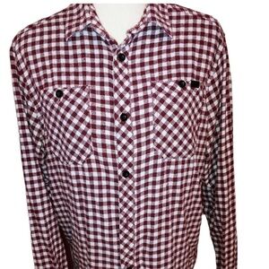Rusty Flannel Check Button Shirt M